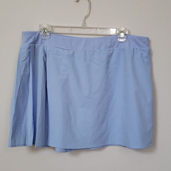 Avia Athletic Tennis Skort Performance Activewear L Sky Blue Pleated Culotte - Picture 1 of 11